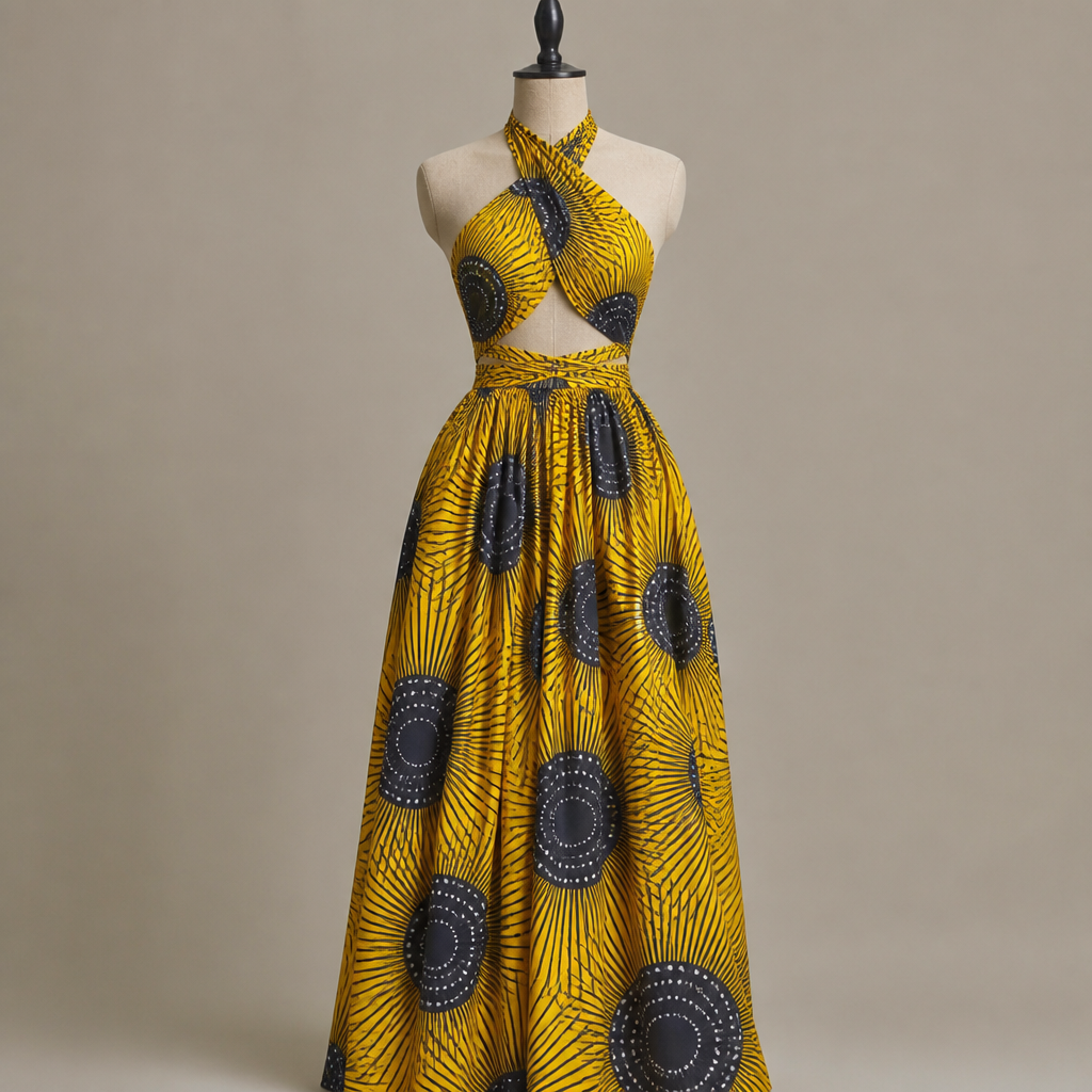 A Female Dress design, suitable for Summer. Nigeria fashion aesthetics.
photorealistic fashion design, A Female Dress design, suitable for Summer. Nigeria fashion aesthetics., just the design no text