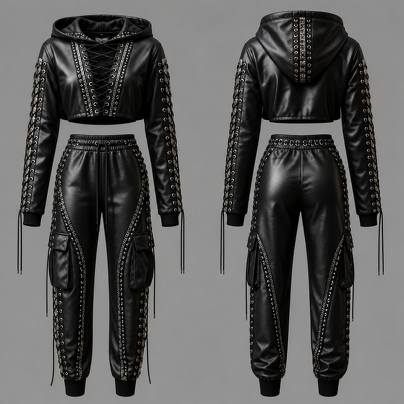 Leather
edit the attached fashion design with these instructions: Leather. keep it photorealistic, just the design no text