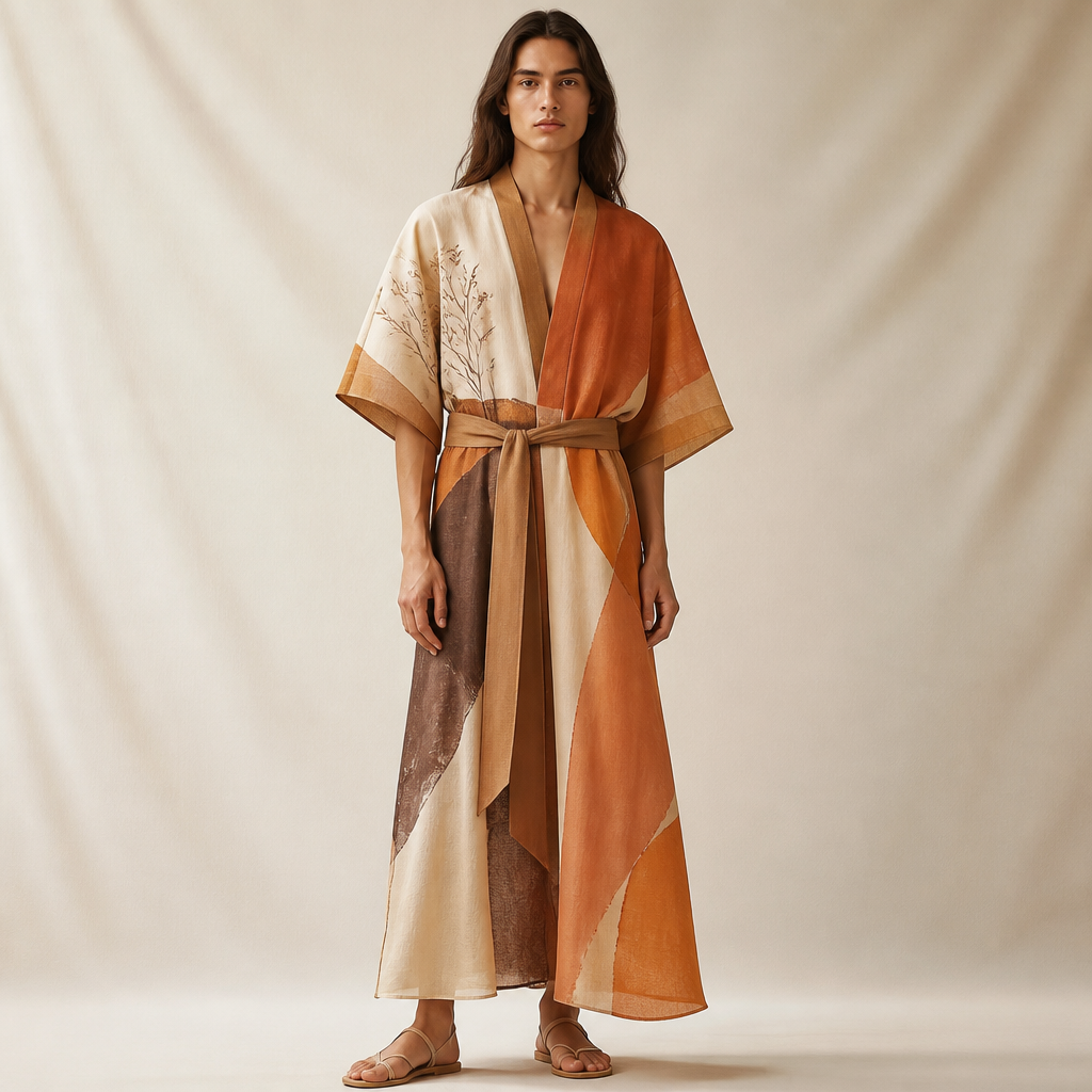 A Unisex Dress design, suitable for Summer. vestido al estilo japones moderno
con colores otoño cálido tal como la imagen. Colombia fashion aesthetics. Present it as professional fashion catalogue photography: the garment is the subject, shown full-length with editorial styling, neutral posing and tasteful, non-suggestive framing.
photorealistic fashion design, A Unisex Dress design, suitable for Summer. vestido al estilo japones moderno
con colores otoño cálido tal como la imagen. Colombia fashion aesthetics. Present it as professional fashion catalogue photography: the garment is the subject, shown full-length with editorial styling, neutral posing and tasteful, non-suggestive framing., just the design no text