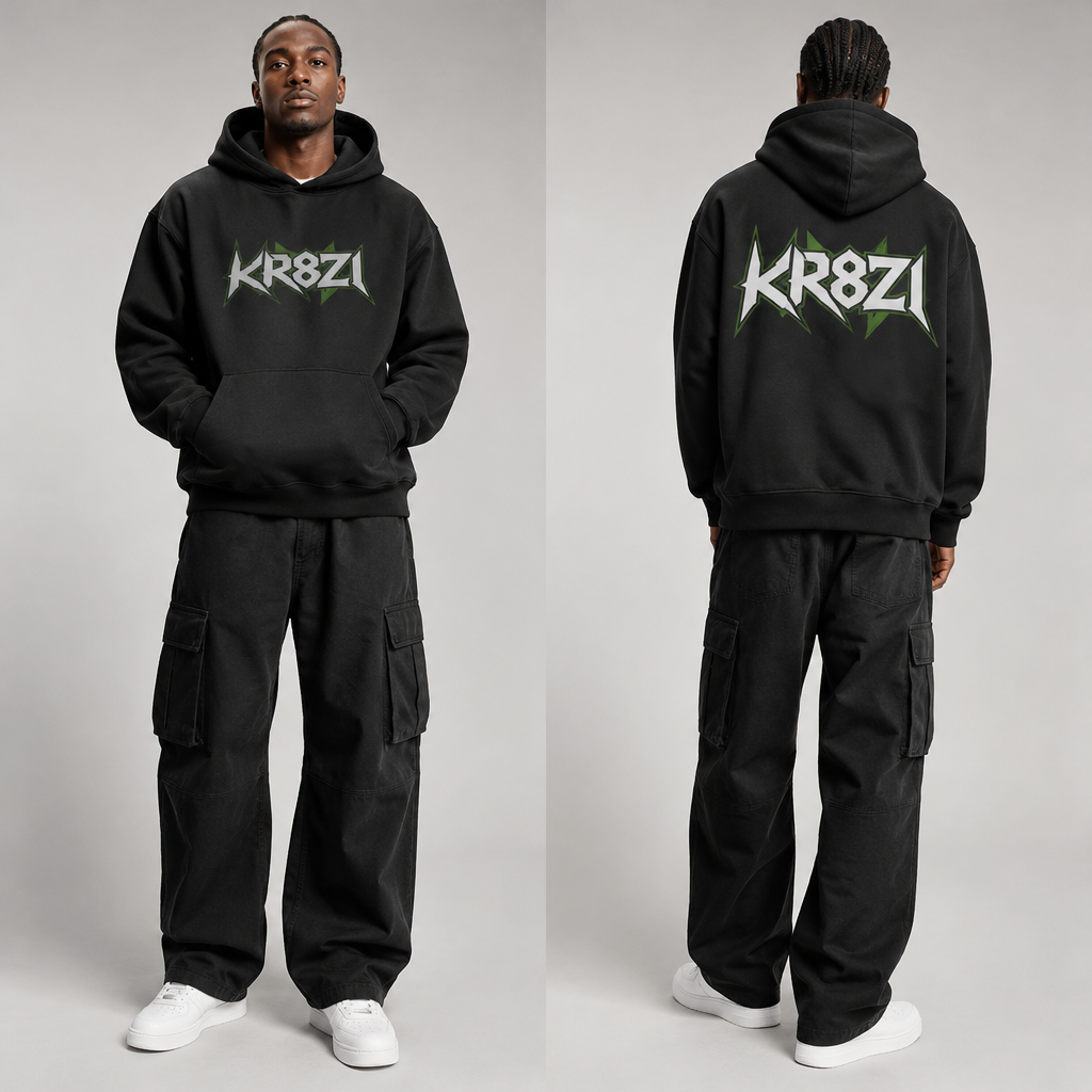 hoddie with this logo design "KR8ZI". Nigeria fashion aesthetics. Present it as professional fashion catalogue photography: the garment is the subject, shown full-length with editorial styling, neutral posing and tasteful, non-suggestive framing.
photorealistic fashion design, hoddie with this logo design "KR8ZI". Nigeria fashion aesthetics. Present it as professional fashion catalogue photography: the garment is the subject, shown full-length with editorial styling, neutral posing and tasteful, non-suggestive framing., just the design no text, show front and back