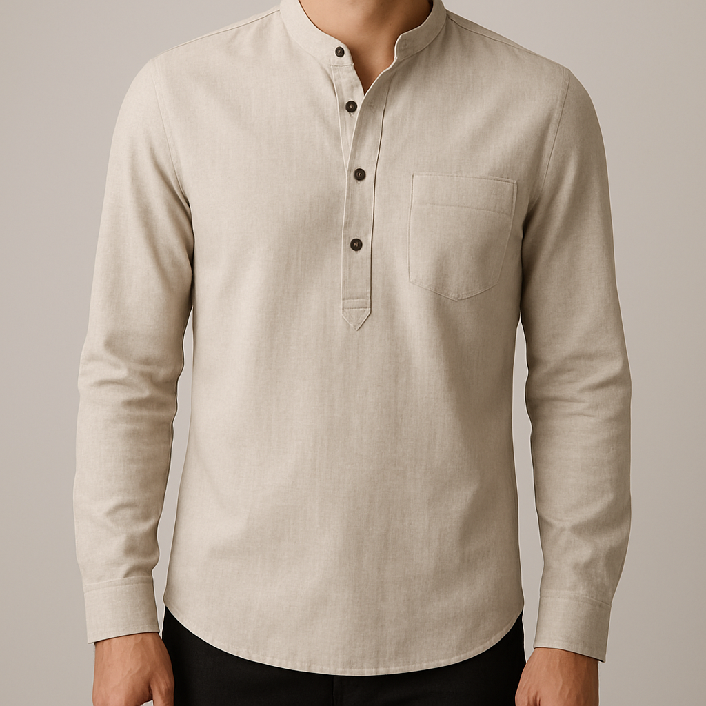 Men half button shirt with long sleeve
Men half button shirt with long sleeve