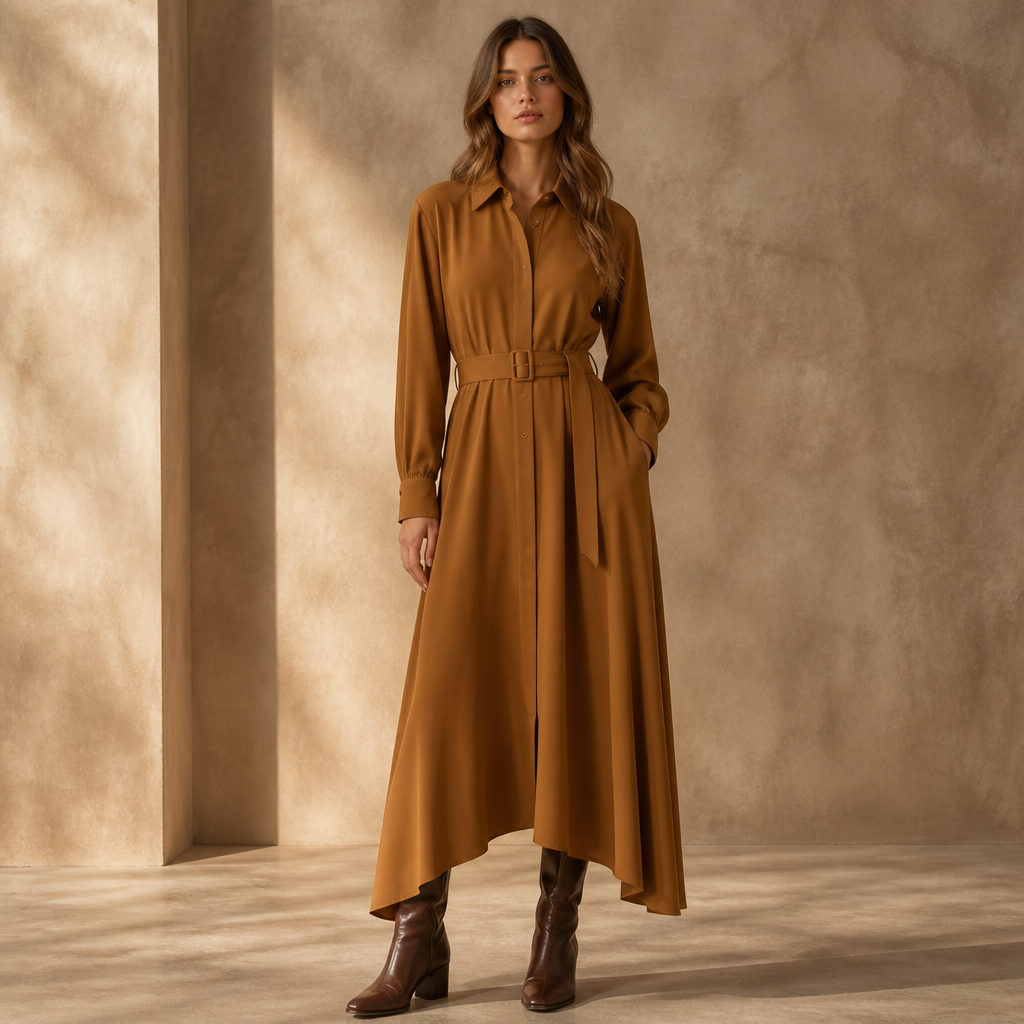 A Female Dress design, suitable for Fall. IQ fashion aesthetics. Current season is Autumn in IQ. Present it as professional fashion catalogue photography: the garment is the subject, shown full-length with editorial styling, neutral posing and tasteful, non-suggestive framing.
photorealistic fashion design, A Female Dress design, suitable for Fall. IQ fashion aesthetics. Current season is Autumn in IQ. Present it as professional fashion catalogue photography: the garment is the subject, shown full-length with editorial styling, neutral posing and tasteful, non-suggestive framing., just the design no text
