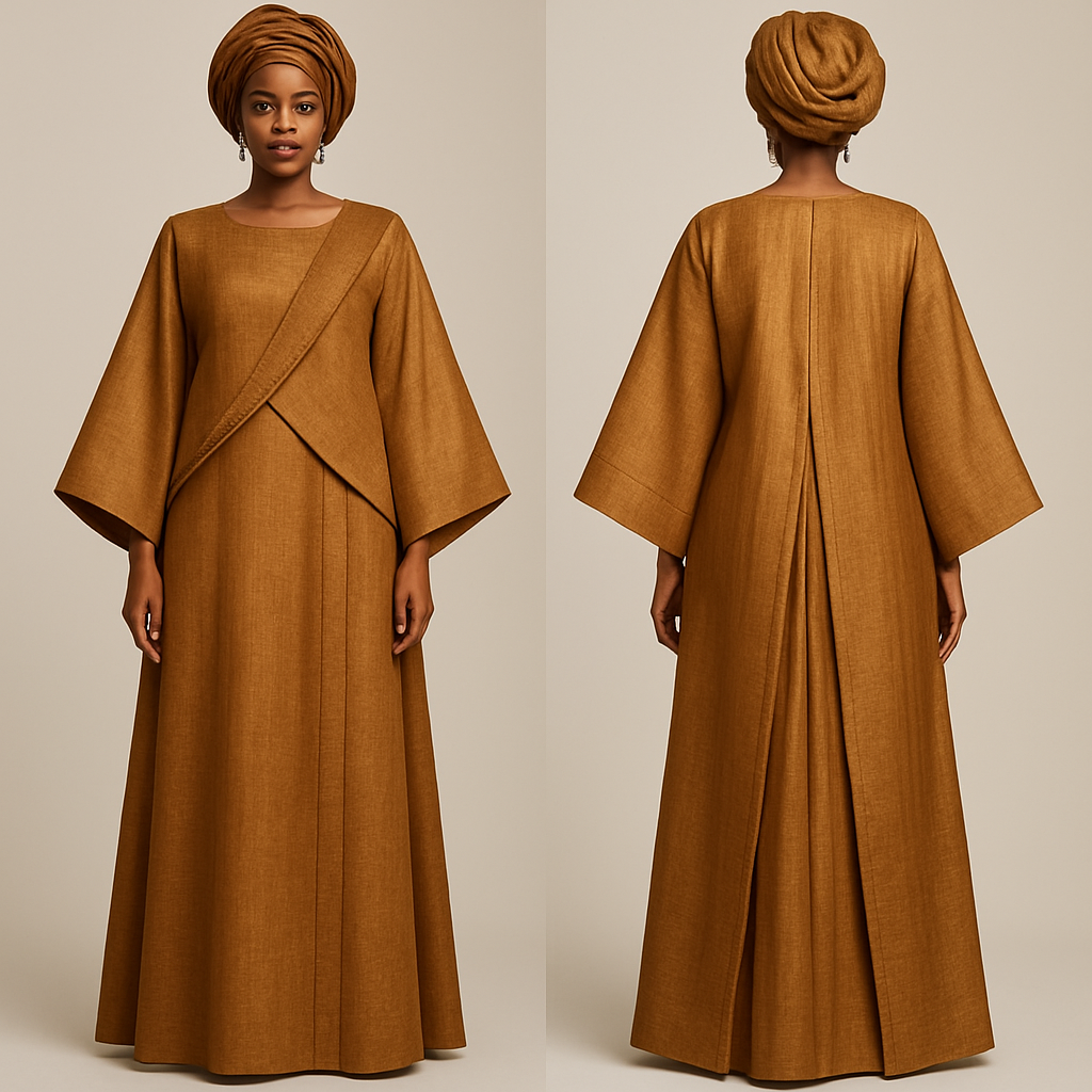 Create a shadda boubou for women that’s the first of its kind, unique, classy, and sophisticated in design.
Create a shadda boubou for women that’s the first of its kind, unique, classy, and sophisticated in design. , show front and back