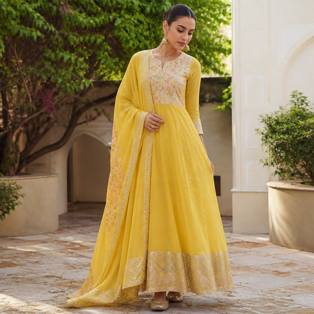 A Female Dress design, suitable for Summer. Consider Indian fashion aesthetics — consider saree, lehenga, salwar kameez, kurti, anarkali; local fabrics like chanderi, banarasi, chikankari, block prints; vibrant colors and rich embroidery. Current season is Summer in India.
photorealistic fashion design, A Female Dress design, suitable for Summer. Consider Indian fashion aesthetics — consider saree, lehenga, salwar kameez, kurti, anarkali; local fabrics like chanderi, banarasi, chikankari, block prints; vibrant colors and rich embroidery. Current season is Summer in India., just the design no text