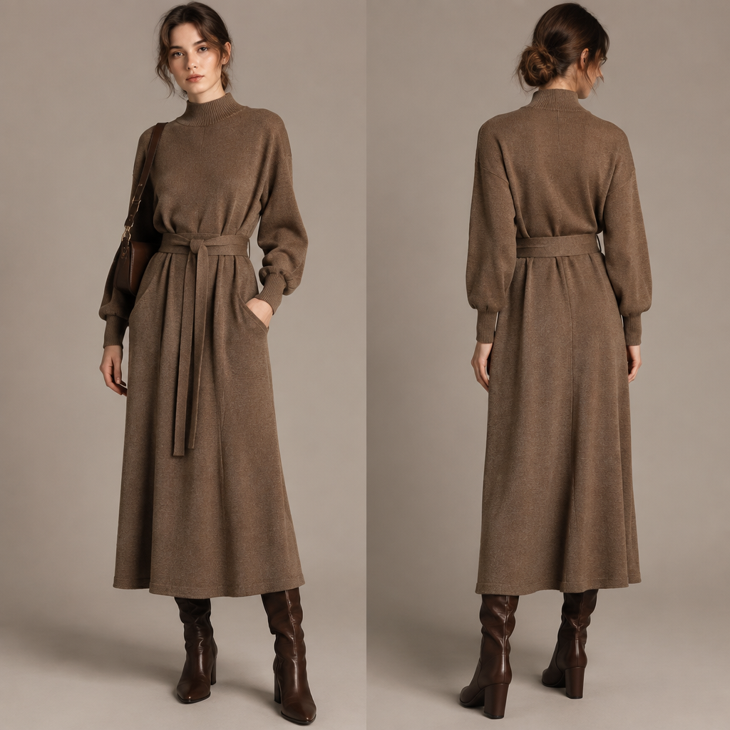 A Dress design, suitable for Fall, in Casual style. JO fashion aesthetics. Present it as professional fashion catalogue photography: the garment is the subject, shown full-length with editorial styling, neutral posing and tasteful, non-suggestive framing.
photorealistic fashion design, A Dress design, suitable for Fall, in Casual style. JO fashion aesthetics. Present it as professional fashion catalogue photography: the garment is the subject, shown full-length with editorial styling, neutral posing and tasteful, non-suggestive framing., casual style, just the design no text