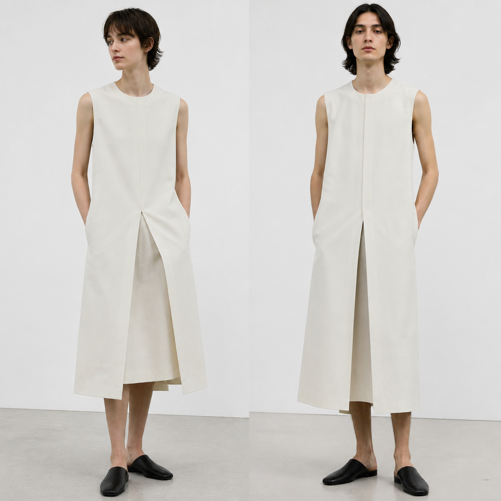 A Unisex Dress design, suitable for Summer, in Minimalist style. France fashion aesthetics.
photorealistic fashion design, A Unisex Dress design, suitable for Summer, in Minimalist style. France fashion aesthetics., minimalist style, just the design no text