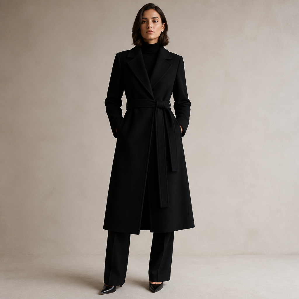 A Female Coat design, in Business style. and it should be business I mean the color should be black. CM fashion aesthetics. Present it as professional fashion catalogue photography: the garment is the subject, shown full-length with editorial styling, neutral posing and tasteful, non-suggestive framing.
photorealistic fashion design, A Female Coat design, in Business style. and it should be business I mean the color should be black. CM fashion aesthetics. Present it as professional fashion catalogue photography: the garment is the subject, shown full-length with editorial styling, neutral posing and tasteful, non-suggestive framing., business style, just the design no text