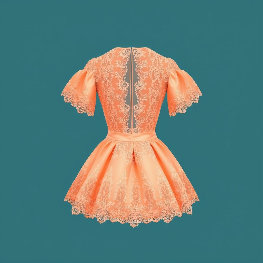 Vestido color melocoton,corto con encaje y en la parte de adentro tela satén,parte de arriba del vestido en forma de corazón y espalda descubierta
Imagine an elegant short peach dress featuring intricate lace detailing and a luxurious satin lining. The bodice takes the form of a graceful heart shape, accentuating the waist, while the back reveals a stunning open design. Delicate sleeves softly drape the shoulders, embodying timeless sophistication and romantic allure for any soirée.