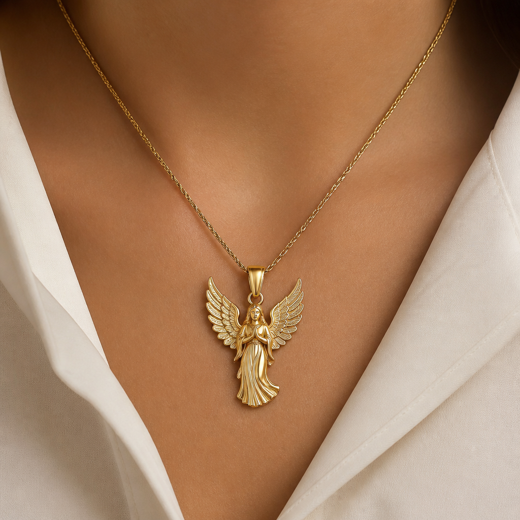 pendant necklace angels. HR fashion aesthetics. Design with modest coverage.
photorealistic fashion design, pendant necklace angels. HR fashion aesthetics. Design with modest coverage., just the design no text