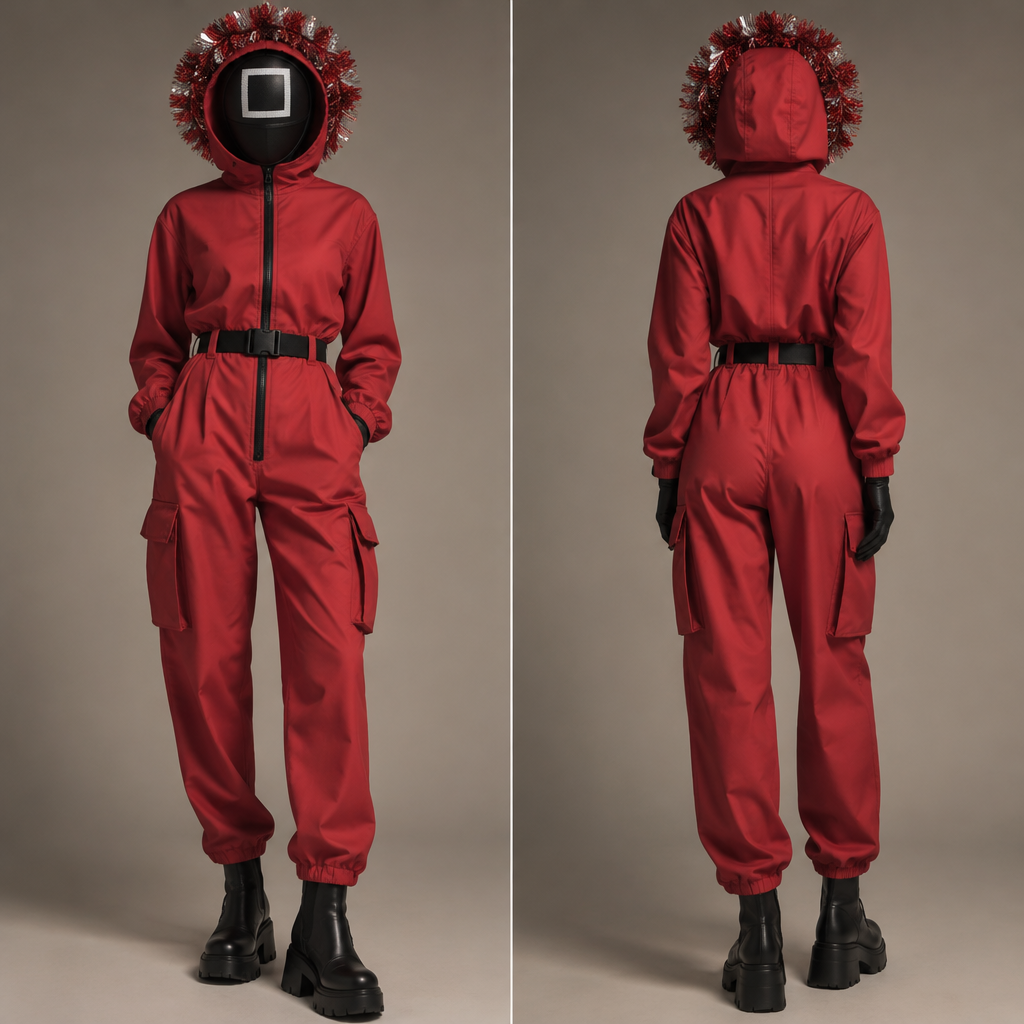 A Female Dress design, suitable for Fall. охранник из игры кальмара квадрат менеджер красном комбинезон голове венок мишура ◼️ мода 💄дядя Present it as professional fashion catalogue photography: the garment is the subject, shown full-length with editorial styling, neutral posing and tasteful, non-suggestive framing.
photorealistic fashion design, A Female Dress design, suitable for Fall. охранник из игры кальмара квадрат менеджер красном комбинезон голове венок мишура ◼️ мода 💄дядя Present it as professional fashion catalogue photography: the garment is the subject, shown full-length with editorial styling, neutral posing and tasteful, non-suggestive framing., just the design no text