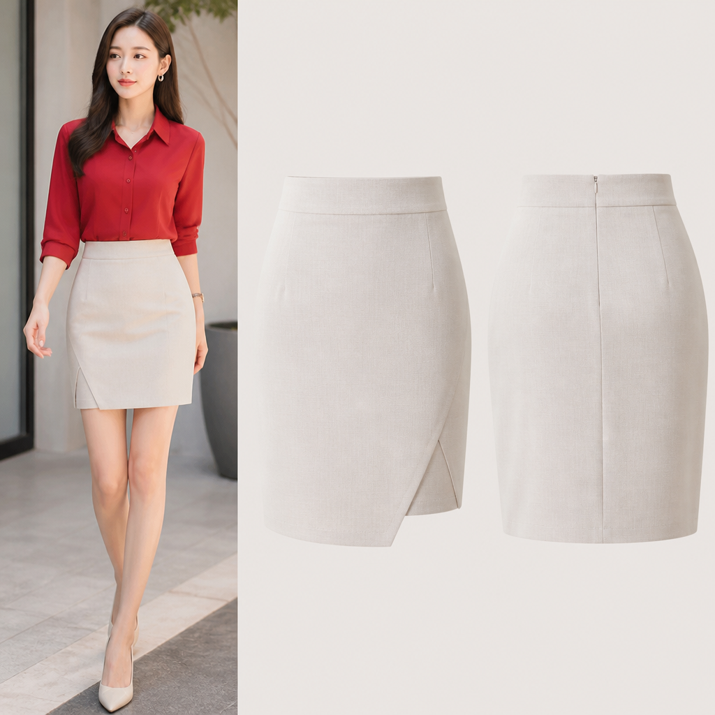 A Female Skirt design, suitable for Summer, in Business style. Red shirt and normal short skit. Thailand fashion aesthetics.
photorealistic fashion design, A Female Skirt design, suitable for Summer, in Business style. Red shirt and normal short skit. Thailand fashion aesthetics., business style, just the design no text