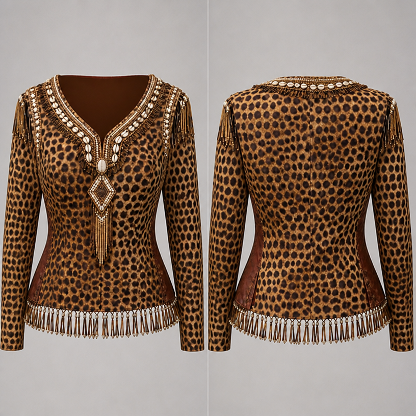 With long sleeves as a traditional attire for Sepedi women
edit the attached fashion design with these instructions: With long sleeves as a traditional attire for Sepedi women. keep it photorealistic, just the design no text