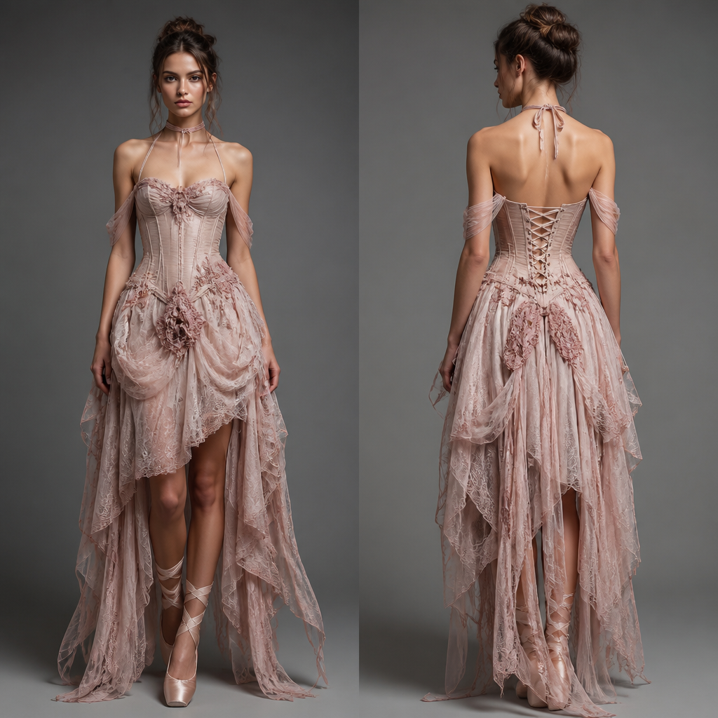 Make a really insanely unique dress
photorealistic fashion design, Make a really insanely unique dress, ballercore style, just the design no text, show front and back