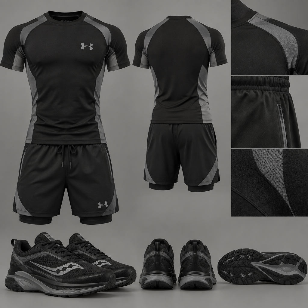I want a under-armour set with Black and grey with black and grey saucony
photorealistic fashion design, I want a under-armour set with Black and grey with black and grey saucony
, sporty style, just the design no text