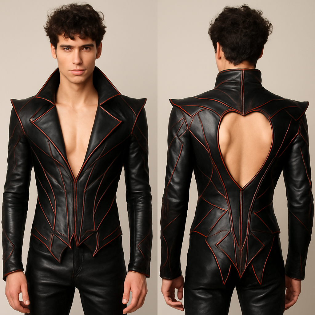 Jacket for man many original in the jitrois style, More daring. A model that is really creative and that is not found everywhere
Jacket for man many original in the jitrois style, More daring. A model that is really creative and that is not found everywhere, glamorous style, show front and back