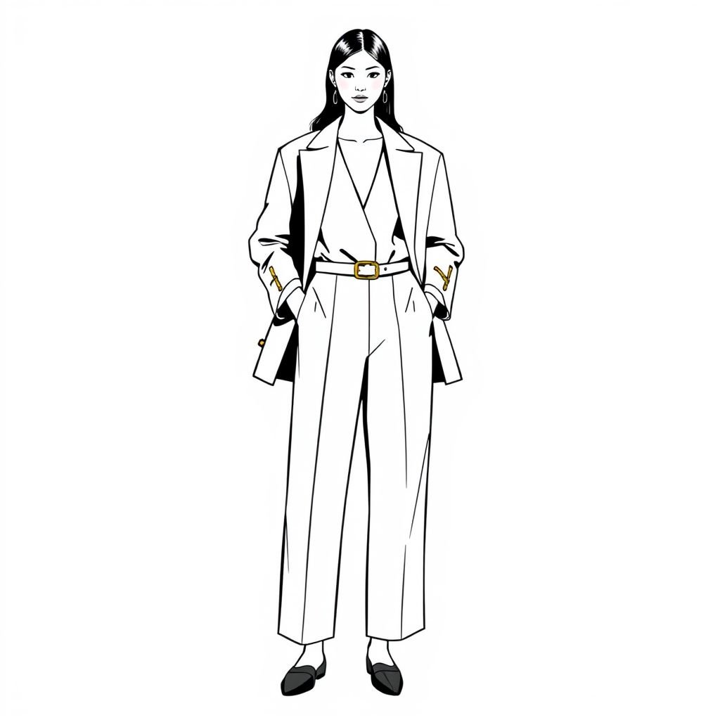 Someone with out a lot of clothes
Envision a minimalist fashion design characterized by a curated capsule wardrobe. The ensemble includes a sleek, monochromatic jumpsuit with clean lines, accentuated by a tailored, oversized blazer. Accessories are reduced to a single statement belt and understated leather slides, exemplifying the beauty of simplicity while embracing form and function.