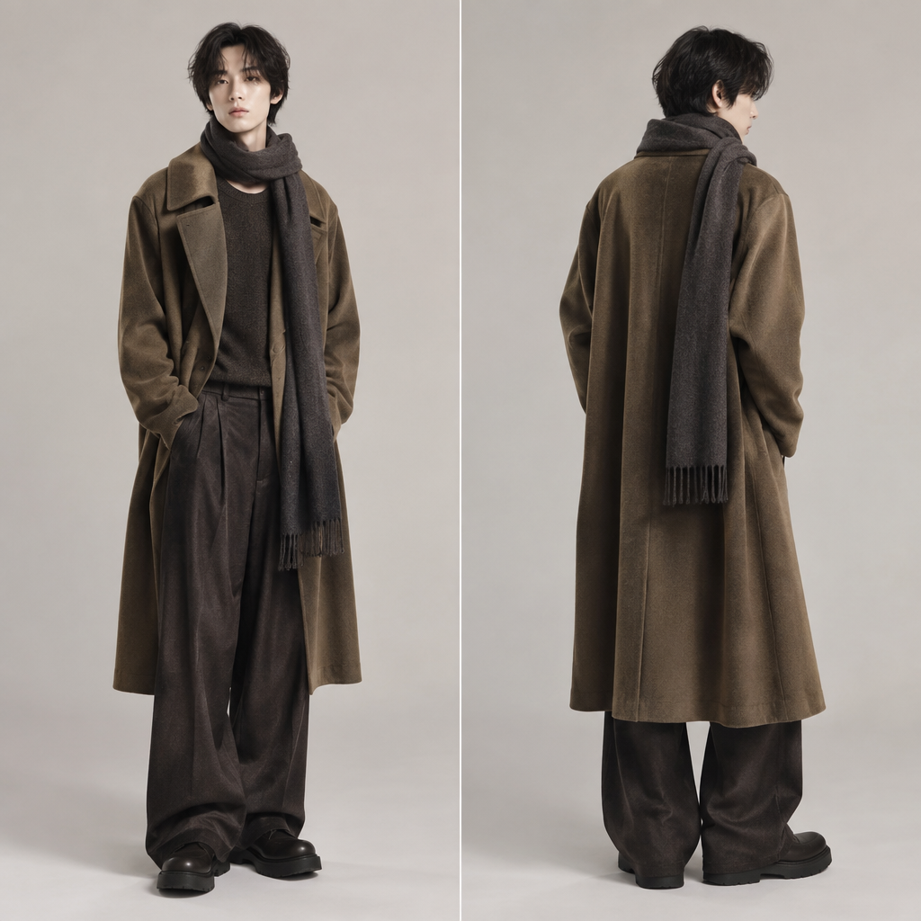 A Unisex fashion design. SY fashion aesthetics. Current season is Autumn in SY. Present it as professional fashion catalogue photography: the garment is the subject, shown full-length with editorial styling, neutral posing and tasteful, non-suggestive framing.
photorealistic fashion design, A Unisex fashion design. SY fashion aesthetics. Current season is Autumn in SY. Present it as professional fashion catalogue photography: the garment is the subject, shown full-length with editorial styling, neutral posing and tasteful, non-suggestive framing., just the design no text