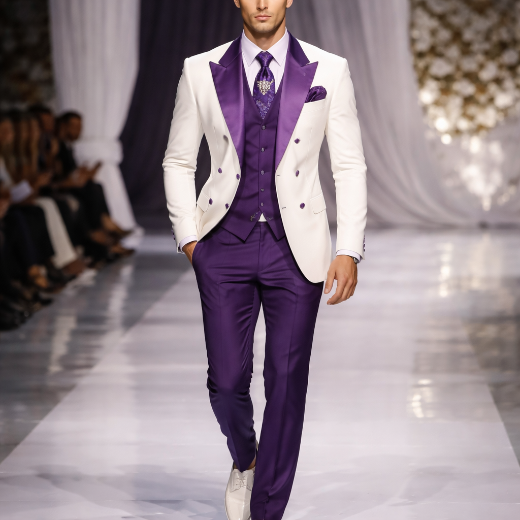 Men’s outfit purple & white for run way
Men’s outfit purple & white for run way , formal style