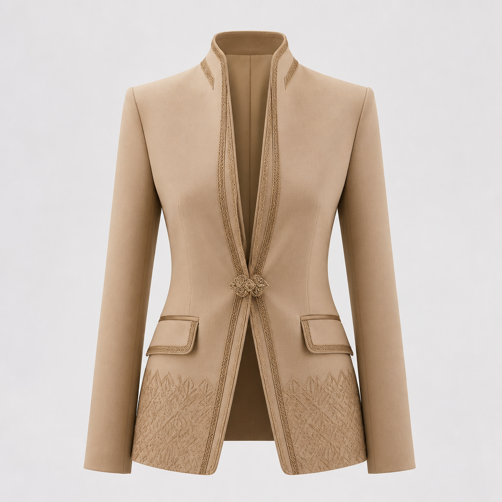 A Jacket design, in Business style. Morocco fashion aesthetics.
photorealistic fashion design, A Jacket design, in Business style. Morocco fashion aesthetics., business style, just the design no text