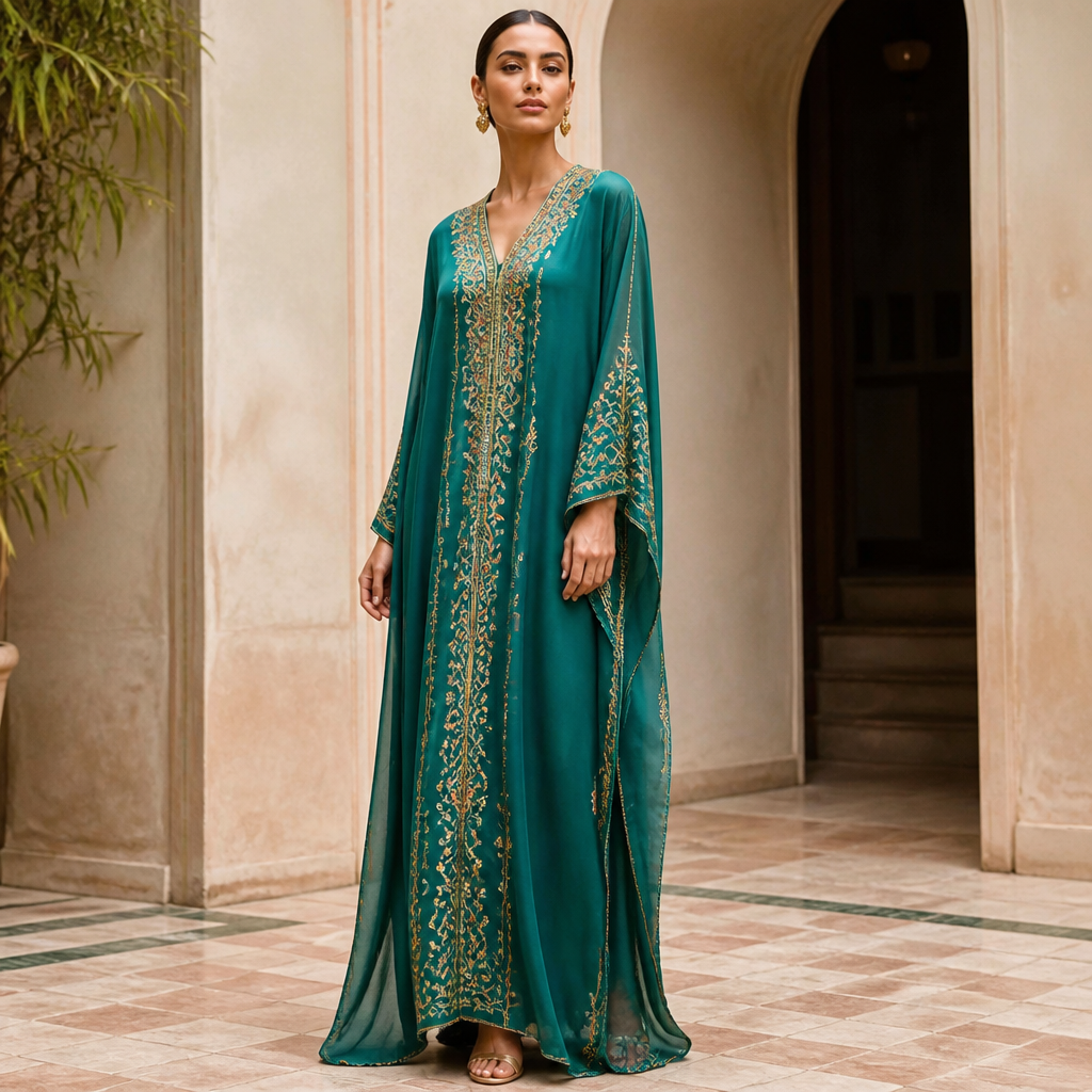 A Female Dress design, suitable for Summer. Consider Moroccan fashion — caftan, djellaba, intricate embroidery, jewel-toned fabrics. Current season is Summer in Morocco.
photorealistic fashion design, A Female Dress design, suitable for Summer. Consider Moroccan fashion — caftan, djellaba, intricate embroidery, jewel-toned fabrics. Current season is Summer in Morocco., just the design no text