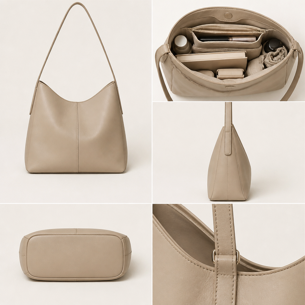 A Female Accessories design, suitable for Summer, in Minimalist style. erstelle eine süße Alltagstasche für Mädchen und Frauen, die man überall mit hin nehmen kann und viel Stauraum für alles Notfallprodukte hat. Germany fashion aesthetics.
photorealistic fashion design, A Female Accessories design, suitable for Summer, in Minimalist style. erstelle eine süße Alltagstasche für Mädchen und Frauen, die man überall mit hin nehmen kann und viel Stauraum für alles Notfallprodukte hat. Germany fashion aesthetics., minimalist style, just the design no text