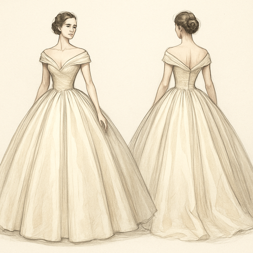 A elegant down type dress for a ball dance
