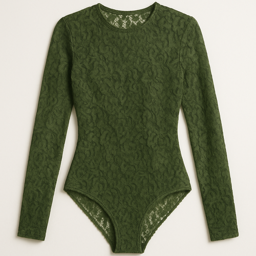 Can you make a long sleeve lace body suit in army green colour