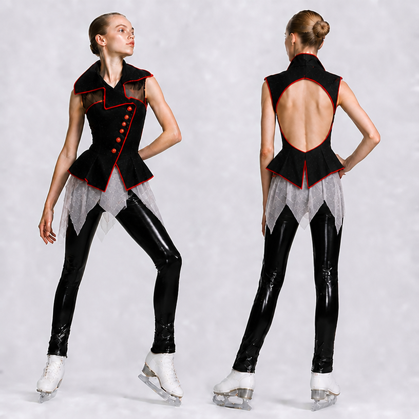Уменьшить объём юбки и вернуть четкость лицу и рукам
edit the attached fashion design with these instructions: Уменьшить объём юбки и вернуть четкость лицу и рукам. keep it photorealistic, just the design no text