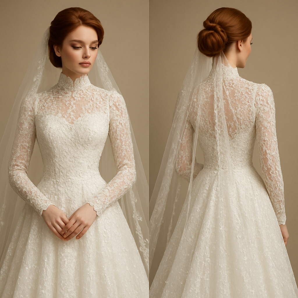 ارسم لي فستان زفاف ابيضّ دانتيل ذو ياقه مرتفعه وطرحه طويله مطرزه لادانتيل مع الواو الصغير الجميل والفستان ايضاً مطرز بالؤلؤ الصغير الجميل مع مكياج ناعم ملكي نود وتسريحة شعر منفرده وشعر احمر
ارسم لي فستان زفاف ابيضّ دانتيل ذو ياقه مرتفعه وطرحه طويله مطرزه لادانتيل مع الواو الصغير الجميل والفستان ايضاً مطرز بالؤلؤ الصغير الجميل مع مكياج ناعم ملكي نود وتسريحة شعر منفرده وشعر احمر , show front and back