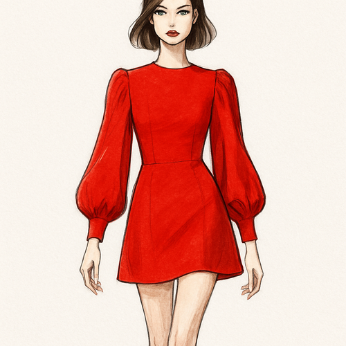 Red dress, mini