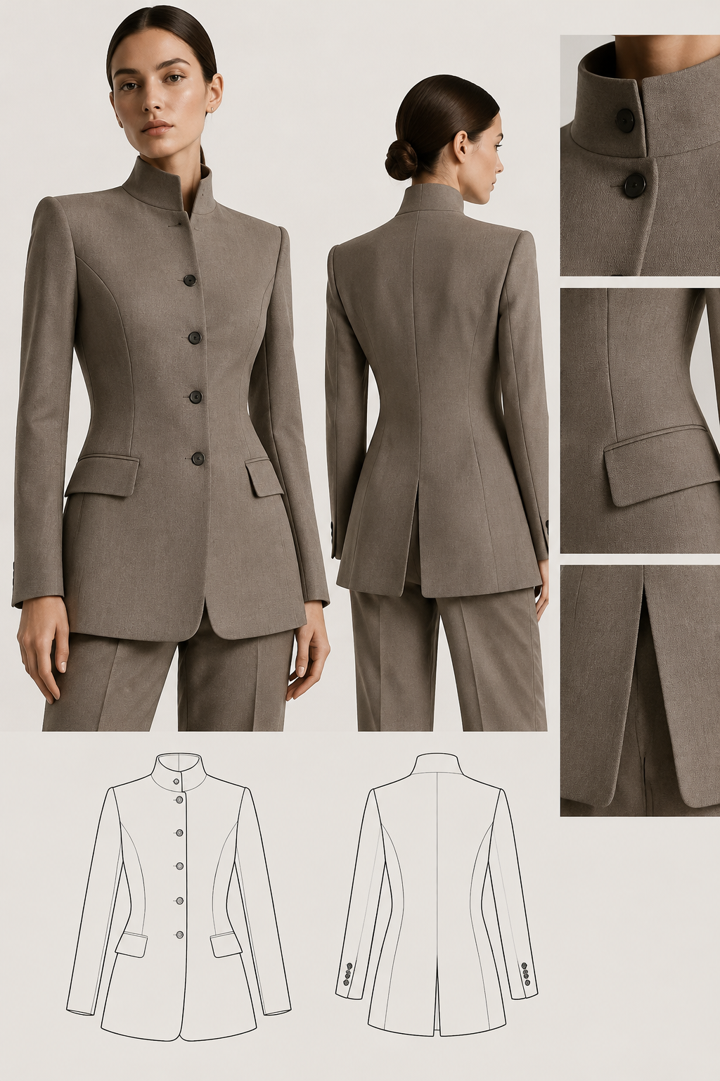 suit jacket with longer high
suit jacket with longer high