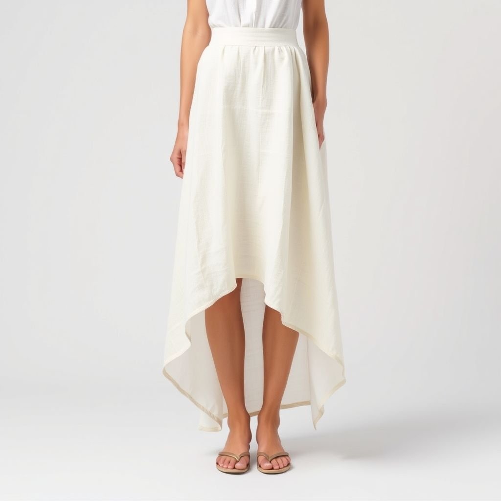 חצאית כותנה גרסה יוונית פשוטה מפשתן
Design a minimalist Greek-inspired cotton linen skirt that embodies simplicity and elegance. Focus on clean lines, a subtle A-line silhouette, and a neutral color palette. Incorporate delicate draping with an asymmetrical hem, allowing the fabric to softly flow. This piece should exude effortless sophistication and timeless appeal, perfect for modern wear.