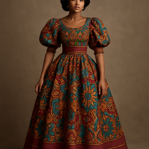 Create a beautiful bubu gown that has an Ankara fabric and aso oke design that will make it look elegant and chic with beautiful hues and beautiful colors.