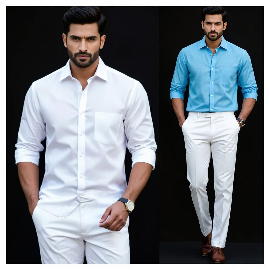 A PISTA FORMAL SHIRT AND WHITE FORMAL PANT LIKE POLITICAN
Formal fashion: Pista cotton shirt, white cotton pants.