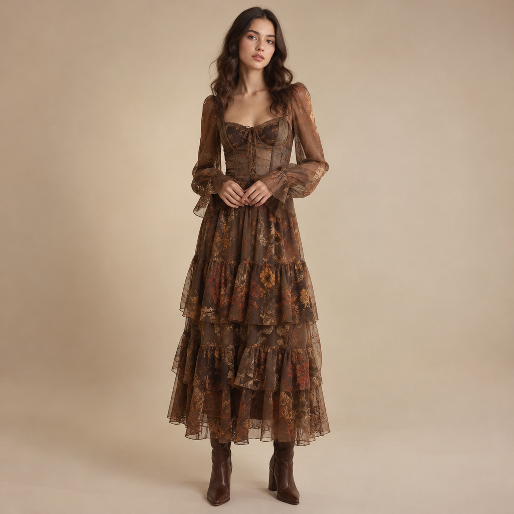 A Female Dress design, suitable for Fall. YE fashion aesthetics. Current season is Autumn in YE. Present it as professional fashion catalogue photography: the garment is the subject, shown full-length with editorial styling, neutral posing and tasteful, non-suggestive framing.
photorealistic fashion design, A Female Dress design, suitable for Fall. YE fashion aesthetics. Current season is Autumn in YE. Present it as professional fashion catalogue photography: the garment is the subject, shown full-length with editorial styling, neutral posing and tasteful, non-suggestive framing., just the design no text