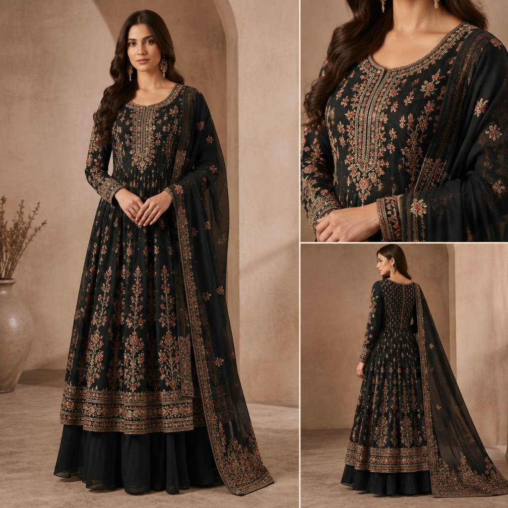 A Female Dress design, suitable for Fall. put this on Model with same work on sleeves and a dupatta. India fashion aesthetics. Present it as professional fashion catalogue photography: the garment is the subject, shown full-length with editorial styling, neutral posing and tasteful, non-suggestive framing.
photorealistic fashion design, A Female Dress design, suitable for Fall. put this on Model with same work on sleeves and a dupatta. India fashion aesthetics. Present it as professional fashion catalogue photography: the garment is the subject, shown full-length with editorial styling, neutral posing and tasteful, non-suggestive framing., just the design no text