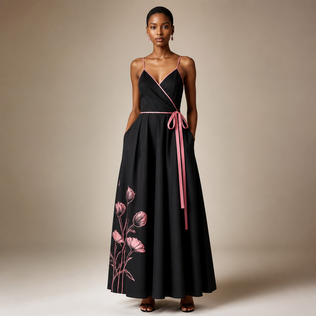 A Female Dress design, suitable for Spring, in Formal style. 𝑷𝒍𝒆𝒂𝒔𝒆 𝒄𝒓𝒆𝒂𝒕𝒆 𝒂 𝒃𝒍𝒂𝒄𝒌 𝒅𝒓𝒆𝒔𝒔 𝒘𝒊𝒕𝒉 𝒑𝒊𝒏𝒌 𝒅𝒆𝒕𝒂𝒊𝒍.𝑴𝒊𝒙 𝒂 𝒎𝒂𝒙𝒊 𝒂𝒏𝒅 𝒔𝒖𝒏𝒅𝒓𝒆𝒔𝒔 𝒕𝒐𝒈𝒆𝒕𝒉𝒆𝒓.. South Africa fashion aesthetics. Present it as professional fashion catalogue photography: the garment is the subject, shown full-length with editorial styling, neutral posing and tasteful, non-suggestive framing.
photorealistic fashion design, A Female Dress design, suitable for Spring, in Formal style. 𝑷𝒍𝒆𝒂𝒔𝒆 𝒄𝒓𝒆𝒂𝒕𝒆 𝒂 𝒃𝒍𝒂𝒄𝒌 𝒅𝒓𝒆𝒔𝒔 𝒘𝒊𝒕𝒉 𝒑𝒊𝒏𝒌 𝒅𝒆𝒕𝒂𝒊𝒍.𝑴𝒊𝒙 𝒂 𝒎𝒂𝒙𝒊 𝒂𝒏𝒅 𝒔𝒖𝒏𝒅𝒓𝒆𝒔𝒔 𝒕𝒐𝒈𝒆𝒕𝒉𝒆𝒓.. South Africa fashion aesthetics. Present it as professional fashion catalogue photography: the garment is the subject, shown full-length with editorial styling, neutral posing and tasteful, non-suggestive framing., formal style, just the design no text