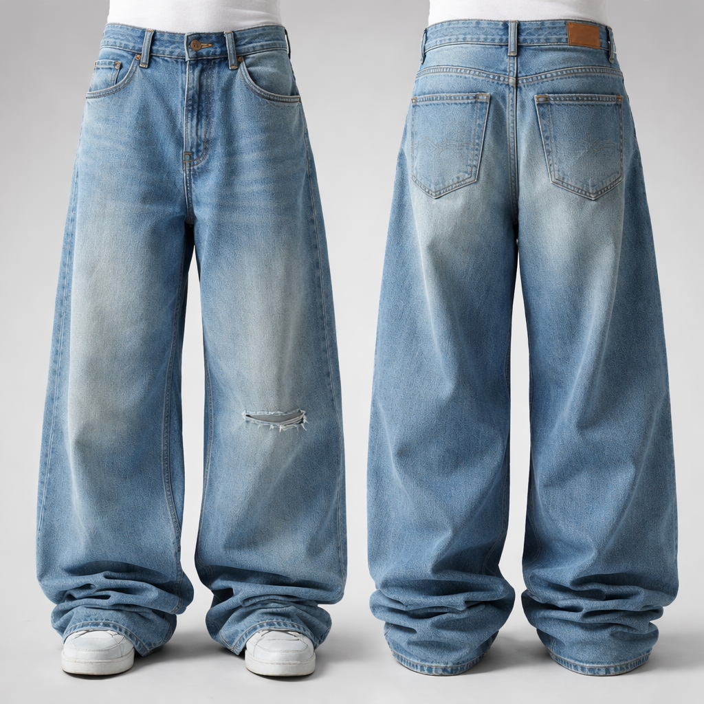 Creat baggy jeans
Creat baggy jeans
, show front and back