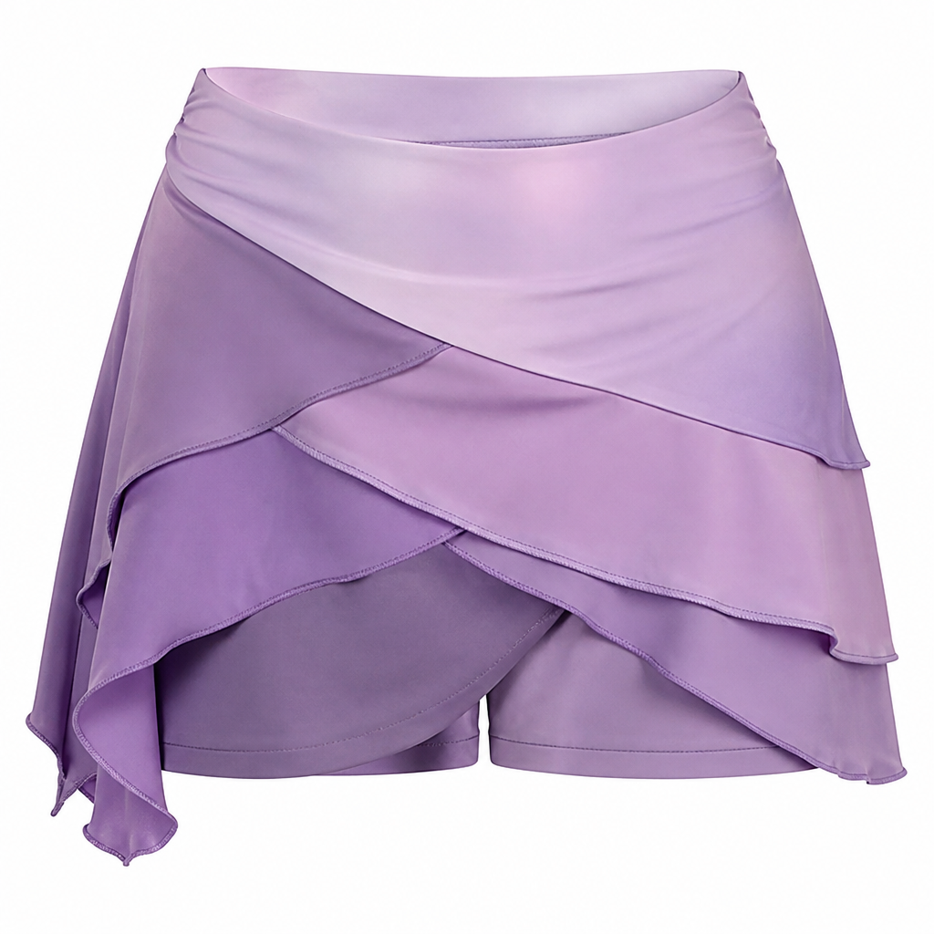 A Skirt design, in Y2K style. maak een korte lila broekrok, tot net boven de knie hoog, en zorg dat het een variatie is van verschillende soorten lila, met altijd een vloeiende overgang.. Belgium fashion aesthetics.
photorealistic fashion design, A Skirt design, in Y2K style. maak een korte lila broekrok, tot net boven de knie hoog, en zorg dat het een variatie is van verschillende soorten lila, met altijd een vloeiende overgang.. Belgium fashion aesthetics., y2k style, just the design no text