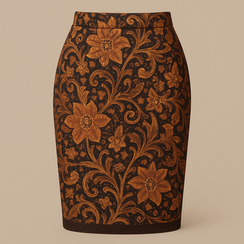 please create a pencil skirt with batik pattern
