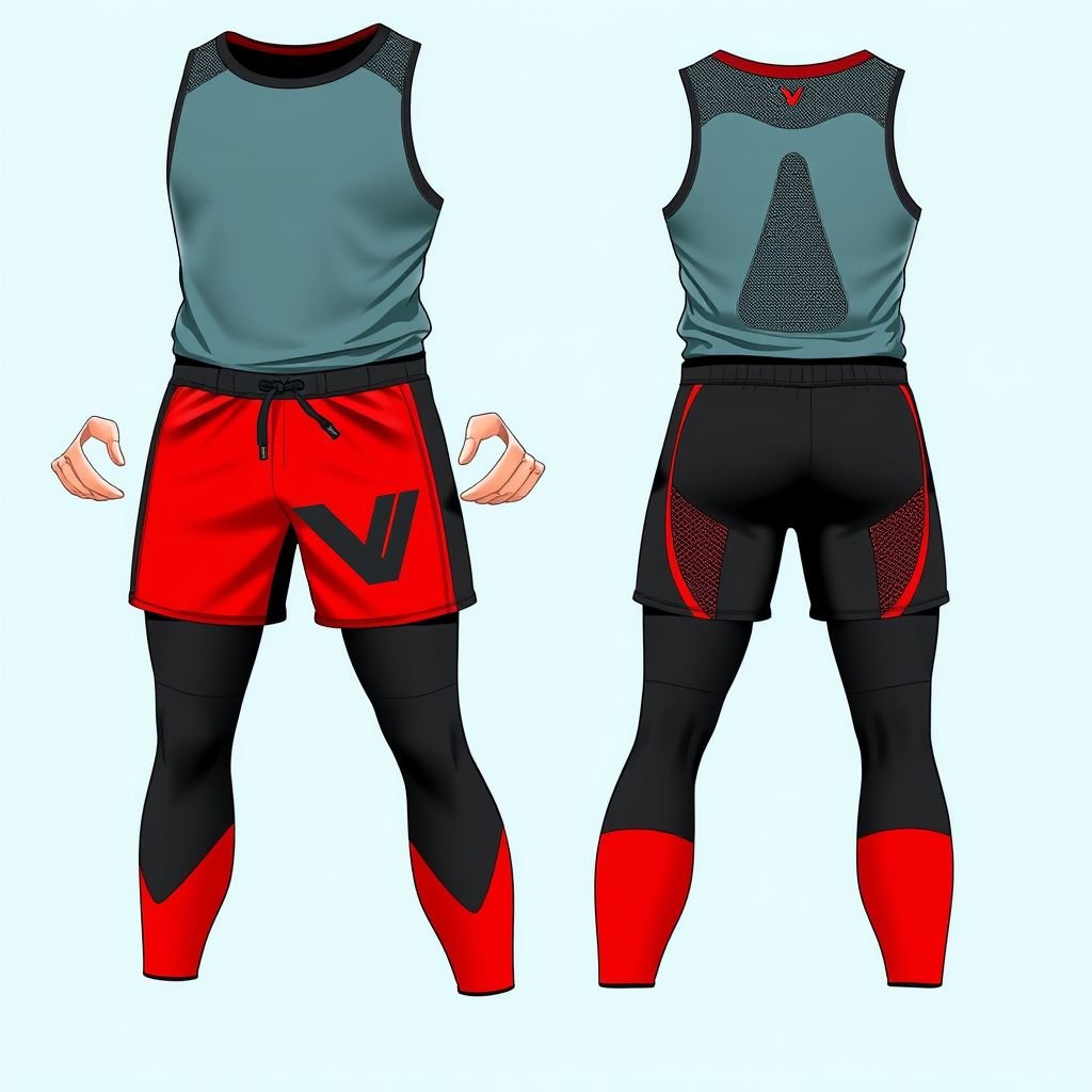 Men shorts with compressions leggings under it, with “DV” on it
Design a sleek workout ensemble featuring men's shorts layered over compression leggings, ensuring both style and performance. The shorts, crafted from moisture-wicking fabric, display bold “DV” branding, while the leggings boast dynamic mesh panels for breathability. Incorporate a vibrant color palette, reflecting energy and movement, perfect for any active lifestyle.